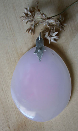 Rose thé, pendentif en argent et quartz rose