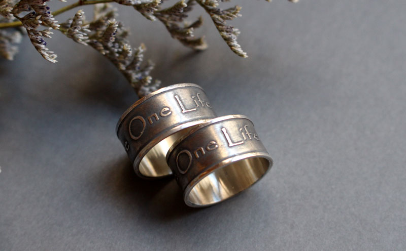 Un amour, une vie, alliances, bague déclaration en argent