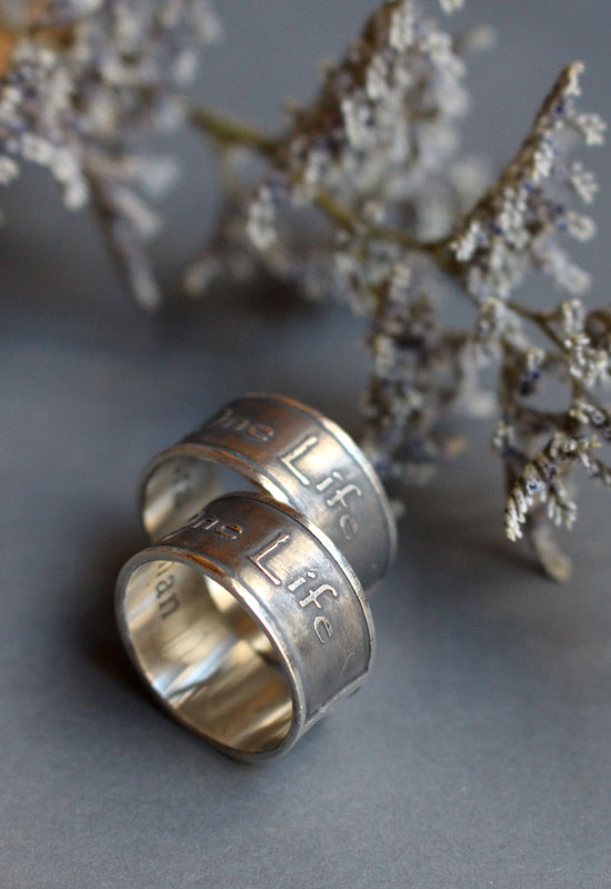 Un amour, une vie, alliances, bague déclaration en argent