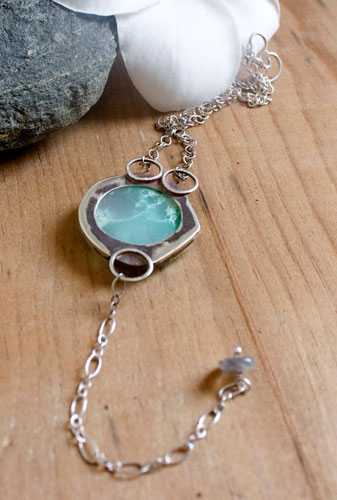 Vaidurya, bracelet paradis tropical en argent et chrysoprase