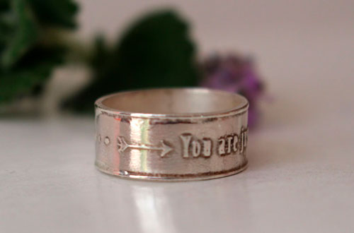 You are just one step away, bague encouragement et spiritualité en argent 