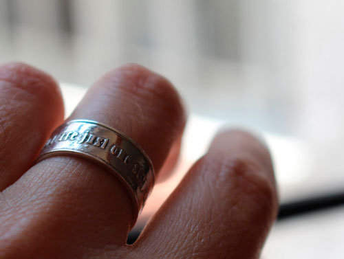 You are just one step away, bague encouragement et spiritualité en argent