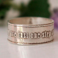 You are just one step away, bague encouragement et spiritualité en argent