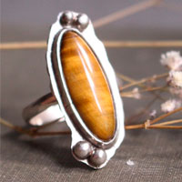 Zéphyrine, bague en argent et agate verte