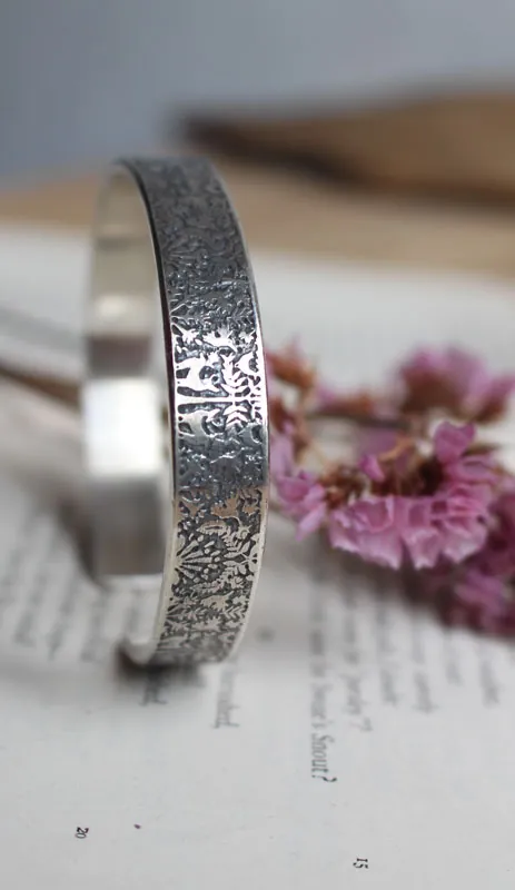 À la lisière d’un rêve, bracelet otomi du mexique en argent