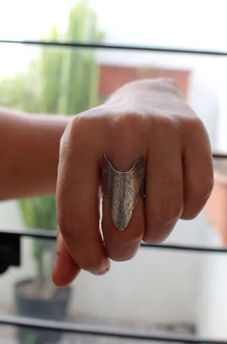 Abondance, bague totem bison en argent