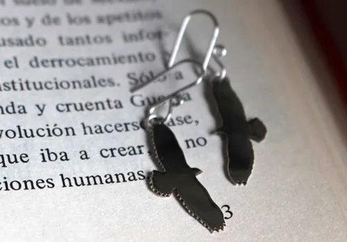 Aigle, boucles d’oreilles oiseau totem en argent
