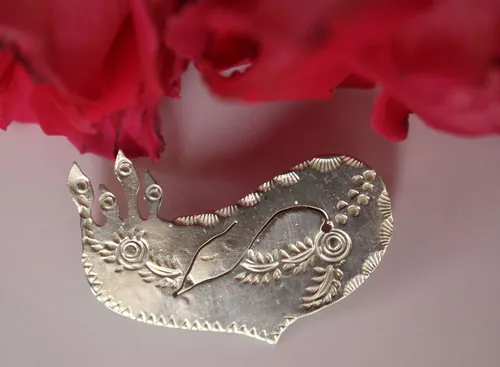 Alicanto, broche oiseau des Andes en argent