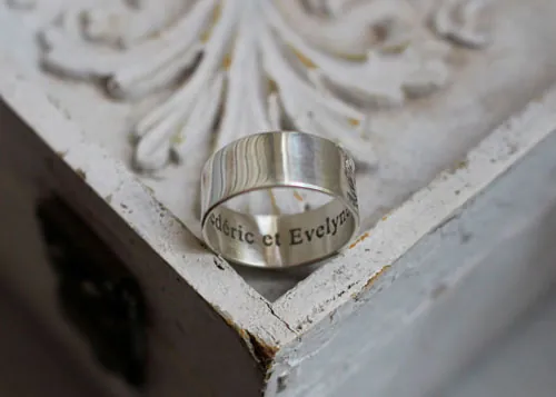 Alliances destinée, bague nature bohème infini en argent