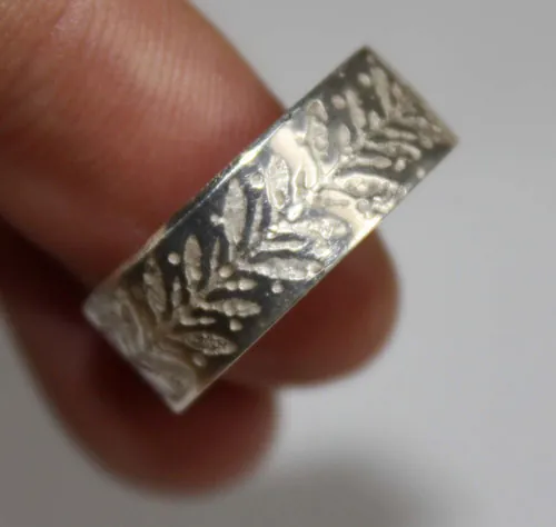 Alliances personnalisées, bague couronne botanique en argent