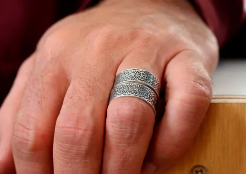Alliances victoriennes, bague mariage baroque en argent
