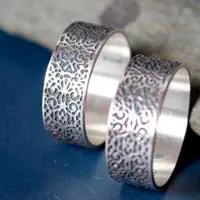 Alliances victoriennes, bague mariage baroque en argent