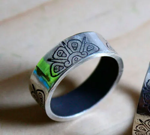 Astre divin, bague soleil maya tribale en argent