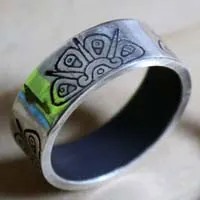 Astre divin, bague soleil maya tribale en argent