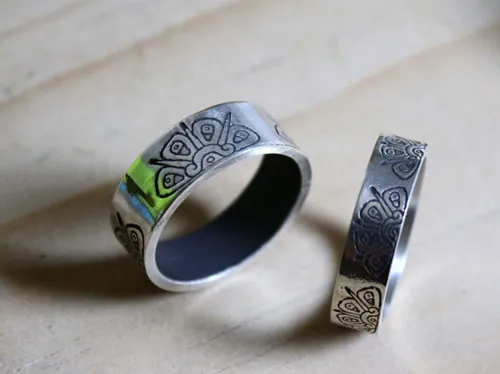 Astre sacré, bague tribal soleil maya en argent