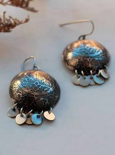 Astrolabe, boucles d’oreilles astronomie en argent
