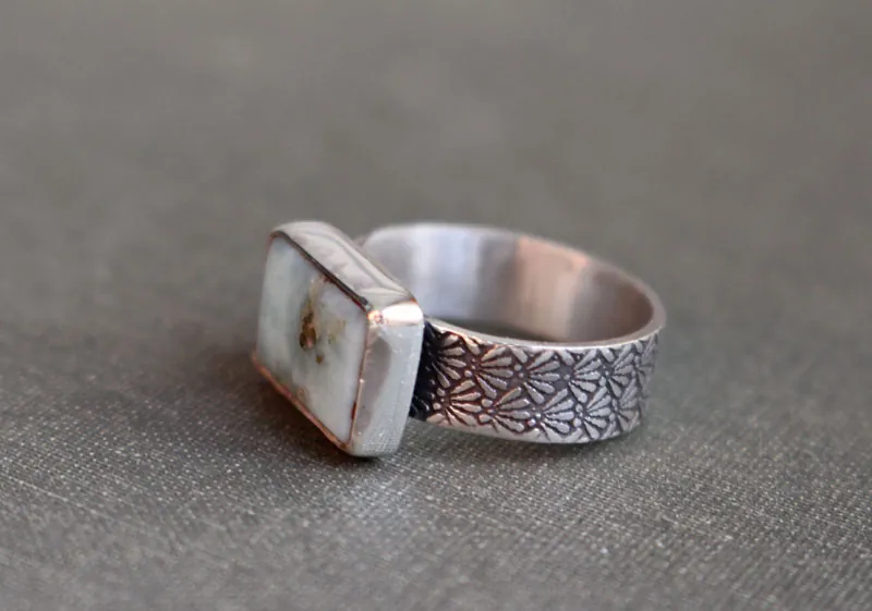 Atlantide, bague légende grecque en argent et larimar