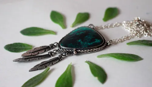 Attrape-rêve, collier amérindien en argent et Sonora Sunrise