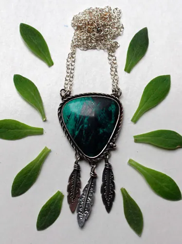 Attrape-rêve, collier amérindien en argent et Sonora Sunrise