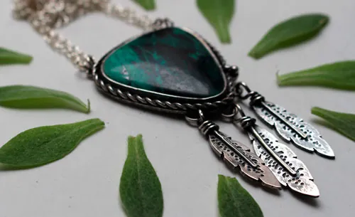 Attrape-rêve, collier amérindien en argent et Sonora Sunrise