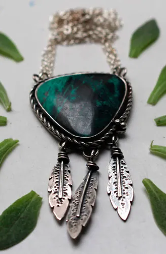 Attrape-rêve, collier amérindien en argent et Sonora Sunrise