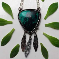 Attrape-rêve, collier amérindien en argent et Sonora Sunrise