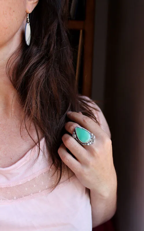Au royaume de la nature, bague cachemire en argent et chrysoprase