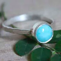 Azurine, bague bleu céleste en argent et amazonite