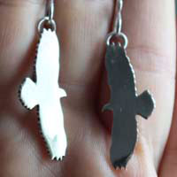 Aigle, boucles d’oreilles rapaces en argent