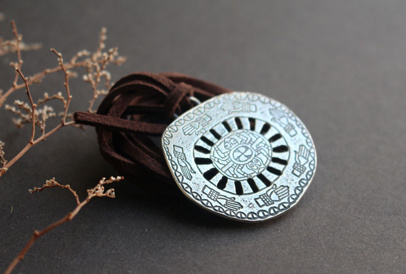 Araignée de Spiro Mounds, collier amérindien du Mississipi en argent