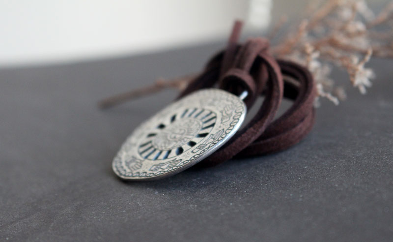 Araignée de Spiro Mounds, collier amérindien du Mississipi en argent