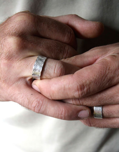 Asanoha, bague feuille de chanvre japonaise en argent