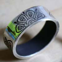 Astre divin, bague tribal soleil maya en argent