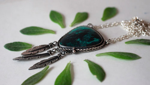 Attrape-rêve, collier amérindien en argent et sonora sunrise