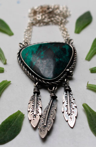 Attrape-rêve, collier amérindien en argent et sonora sunrise