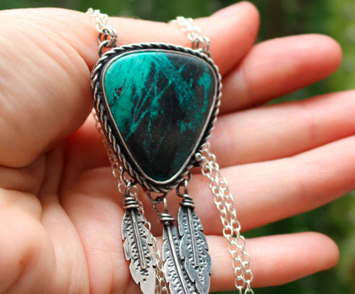 Attrape-rêve, collier amérindien en argent et sonora sunrise