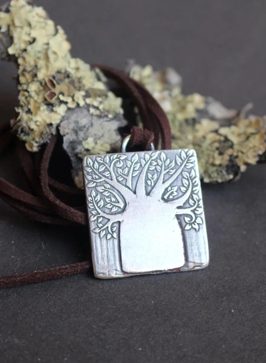 Baobab, collier arbre de vie en argent
