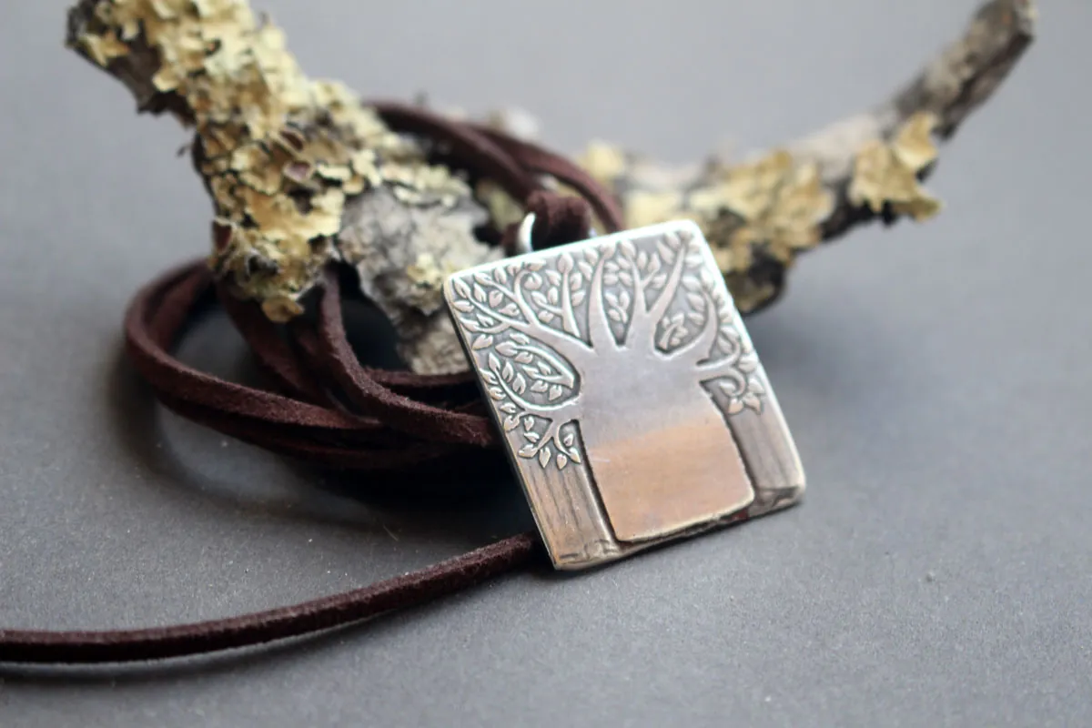 Baobab, collier arbre de vie en argent