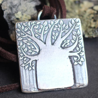 Baobab, collier arbre de vie en argent