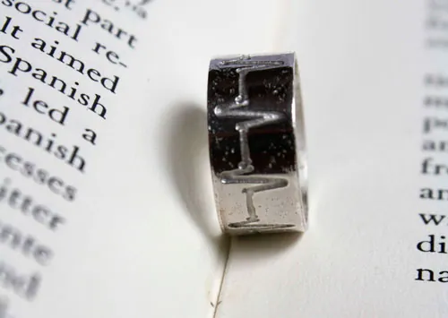 Battement de cœur, bague ligne de vie en argent