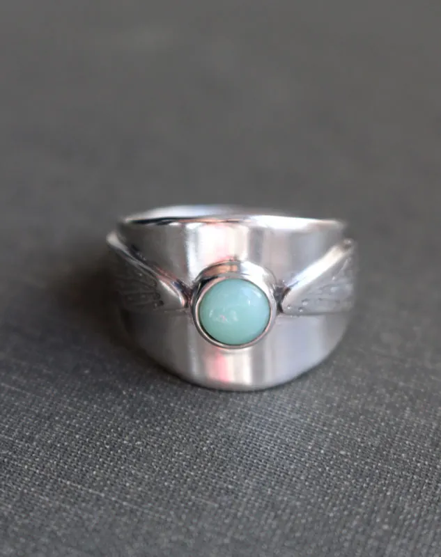 Battements d’ailes, bague Vif d’or d’Harry Potter en argent et chrysoprase