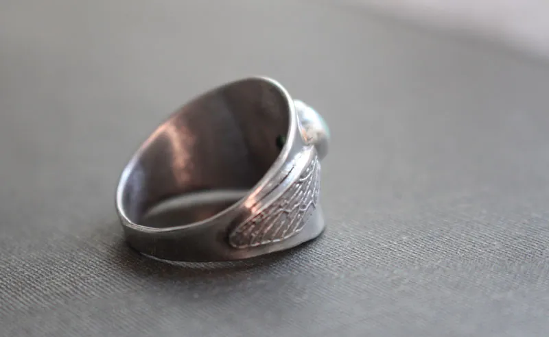 Battements d’ailes, bague Vif d’or d’Harry Potter en argent et chrysoprase
