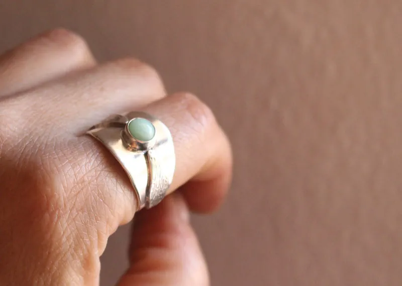 Battements d’ailes, bague Vif d’or d’Harry Potter en argent et chrysoprase
