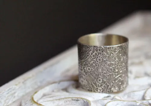 Baudelaire, bague esprit romantique et symboliste en argent