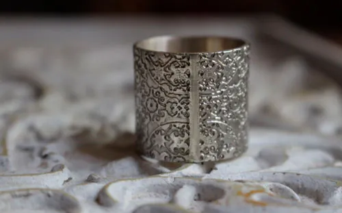 Baudelaire, bague esprit romantique et symboliste en argent