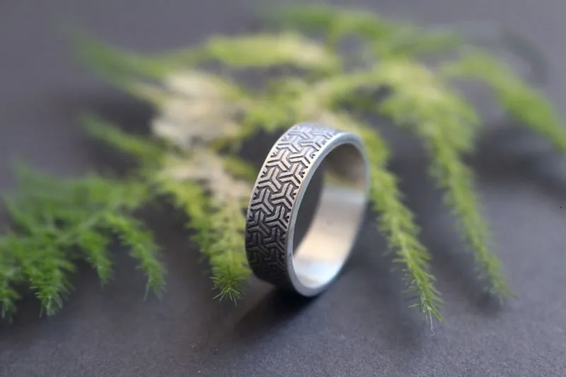 Bishamon kikkou, bague écaille de tortue japonaise en argent