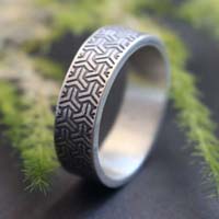 Bishamon kikkou, bague écaille de tortue japonaise en argent