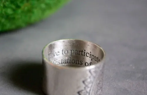 Blessed, bague mandala de la forêt en argent