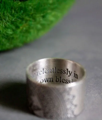 Blessed, bague mandala de la forêt en argent