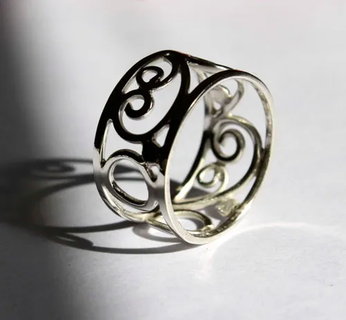 Brocéliande, bague forêt magique celte en argent